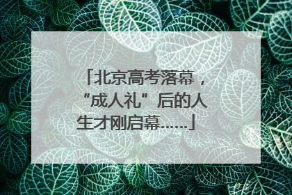 北京高考落幕，“成人礼”后的人生才刚启幕……