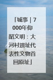 城事｜7000年仰韶文明：大河村遗址代表性文物首回原址