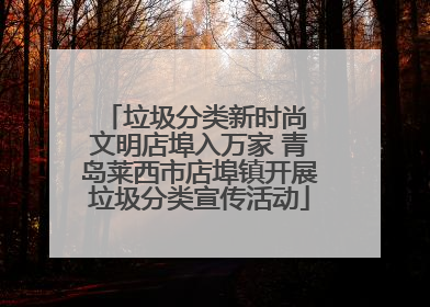 垃圾分类新时尚 文明店埠入万家 青岛莱西市店埠镇开展垃圾分类宣传活动