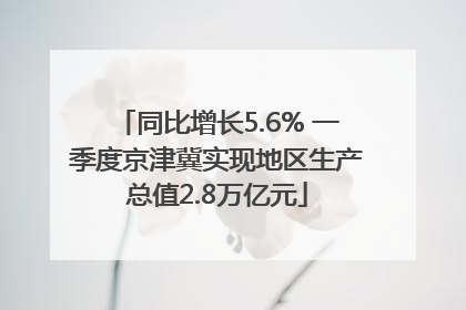 同比增长5.6% 一季度京津冀实现地区生产总值2.8万亿元