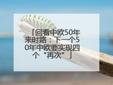 回看中欧50年来时路：下一个50年中欧要实现四个“再次”