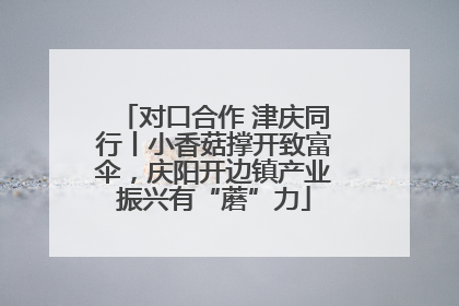 对口合作 津庆同行丨小香菇撑开致富伞，庆阳开边镇产业振兴有“蘑”力