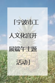 宁波市工人文化宫开展端午主题活动
