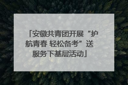 安徽共青团开展“护航青春 轻松备考”送服务下基层活动