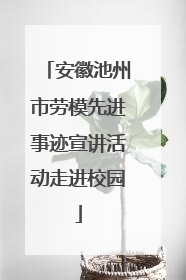 安徽池州市劳模先进事迹宣讲活动走进校园