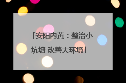 安阳内黄：整治小坑塘 改善大环境