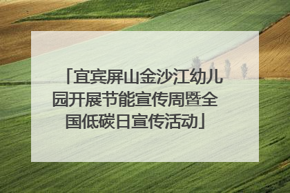 宜宾屏山金沙江幼儿园开展节能宣传周暨全国低碳日宣传活动