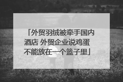 外贸羽绒被牵手国内酒店 外贸企业说鸡蛋不能放在一个篮子里