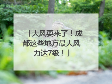 大风要来了！成都这些地方最大风力达7级！