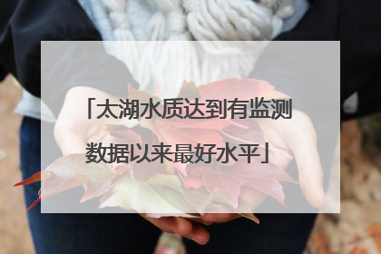太湖水质达到有监测数据以来最好水平