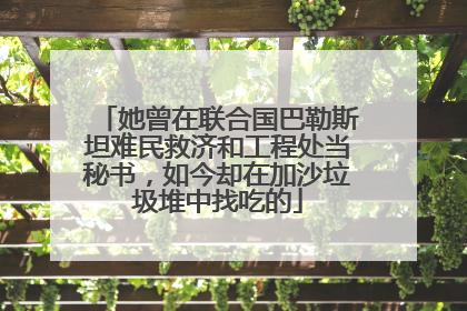 她曾在联合国巴勒斯坦难民救济和工程处当秘书，如今却在加沙垃圾堆中找吃的