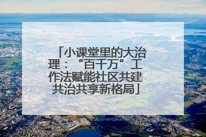 小课堂里的大治理：“百千万”工作法赋能社区共建共治共享新格局