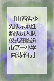 山西省少先队示范性新队员入队仪式在临汾市第一小学圆满举行