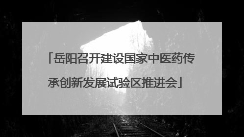 岳阳召开建设国家中医药传承创新发展试验区推进会