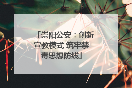 崇阳公安：创新宣教模式 筑牢禁毒思想防线