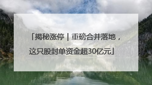 揭秘涨停｜重磅合并落地，这只股封单资金超30亿元