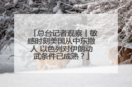 总台记者观察丨敏感时刻美国从中东撤人 以色列对伊朗动武条件已成熟？