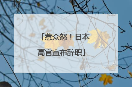 惹众怒！日本高官宣布辞职