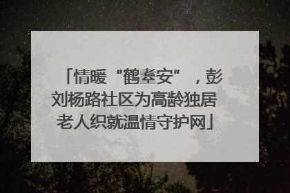 情暖“鹤耋安”，彭刘杨路社区为高龄独居老人织就温情守护网