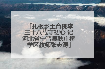扎根乡土育桃李 三十八载守初心 记河北省宁晋县耿庄桥学区教师张志涛