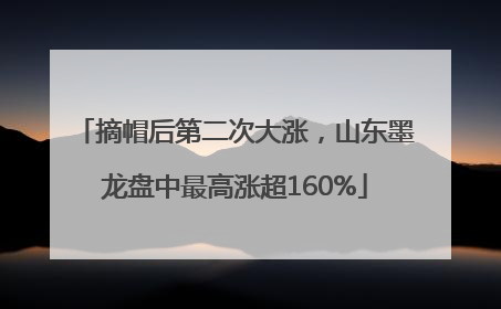 摘帽后第二次大涨，山东墨龙盘中最高涨超160%