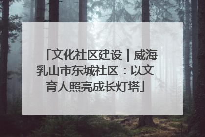 文化社区建设｜威海乳山市东城社区：以文育人照亮成长灯塔