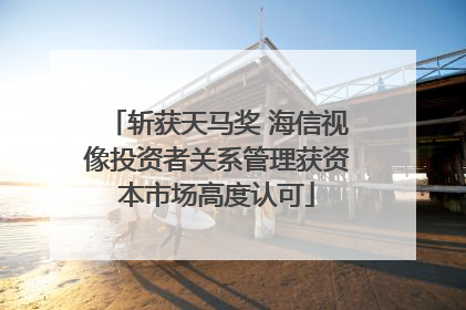 斩获天马奖 海信视像投资者关系管理获资本市场高度认可