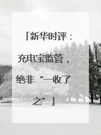 新华时评：充电宝监管，绝非“一收了之”