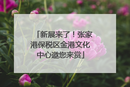 新展来了！张家港保税区金港文化中心邀您来赏