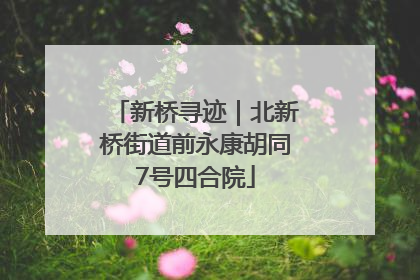 新桥寻迹｜北新桥街道前永康胡同7号四合院
