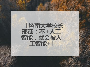暨南大学校长邢锋：不+人工智能，就会被人工智能+
