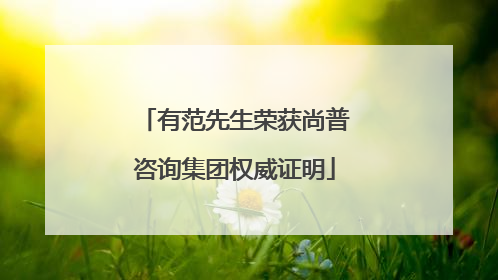 有范先生荣获尚普咨询集团权威证明