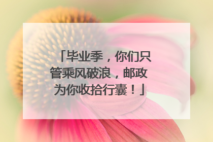 毕业季，你们只管乘风破浪，邮政为你收拾行囊！