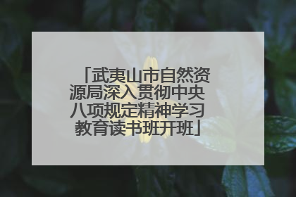 武夷山市自然资源局深入贯彻中央八项规定精神学习教育读书班开班