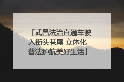武昌法治直通车驶入街头巷尾 立体化普法护航美好生活