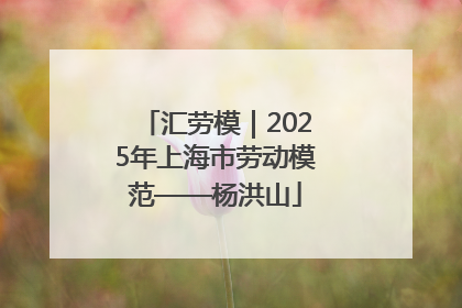 汇劳模｜2025年上海市劳动模范——杨洪山