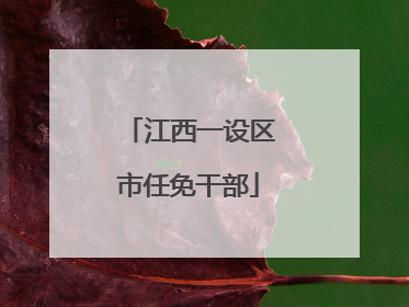 江西一设区市任免干部