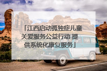 江西启动孤独症儿童关爱服务公益行动 提供系统化康复服务
