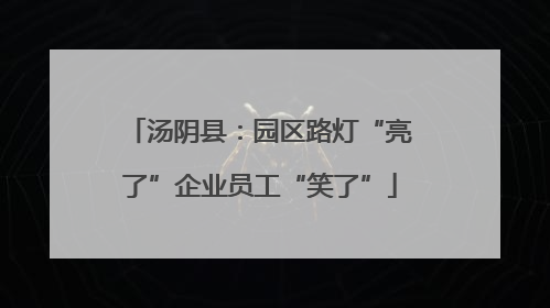 汤阴县：园区路灯“亮了”企业员工“笑了”
