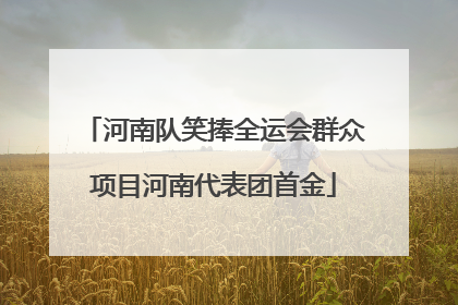 河南队笑捧全运会群众项目河南代表团首金