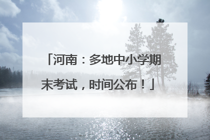 河南：多地中小学期末考试，时间公布！