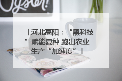 河北高阳：“黑科技”赋能夏种 跑出农业生产“加速度”