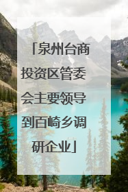 泉州台商投资区管委会主要领导到百崎乡调研企业