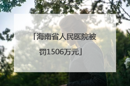 海南省人民医院被罚1506万元