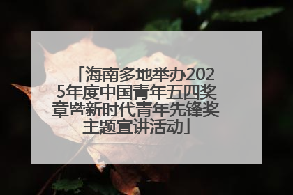 海南多地举办2025年度中国青年五四奖章暨新时代青年先锋奖主题宣讲活动