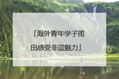 海外青年学子莆田感受非遗魅力