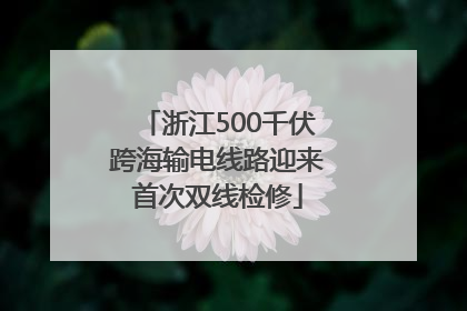 浙江500千伏跨海输电线路迎来首次双线检修