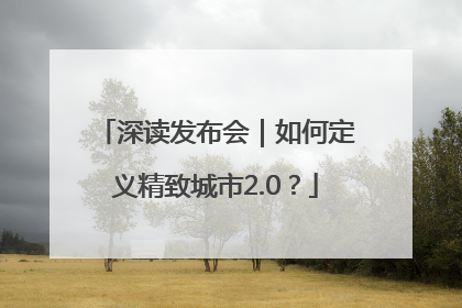 深读发布会｜如何定义精致城市2.0？