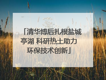 清华博后扎根盐城亭湖 科研热土助力环保技术创新