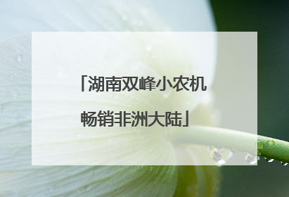 湖南双峰小农机畅销非洲大陆